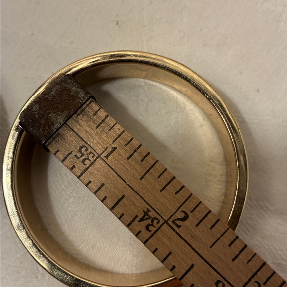 House of Harlow 1960 Bangles/ Bracelets Sunburst Nicole Richie Gold Pave/Leather - Picture 10 of 11